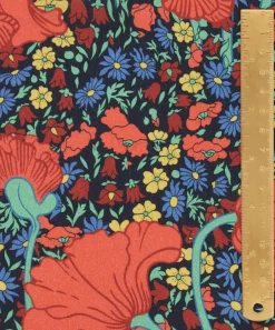 Liberty Fabrics Crepe De Chine^Clementina Poppy Crepe de Chine