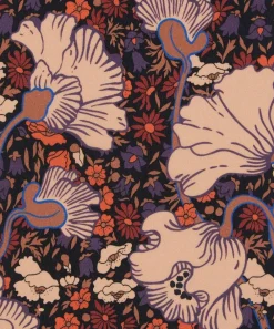 Liberty Fabrics Crepe De Chine^Clementina Poppy Crepe de Chine