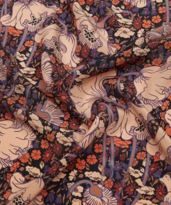Liberty Fabrics Crepe De Chine^Clementina Poppy Crepe de Chine