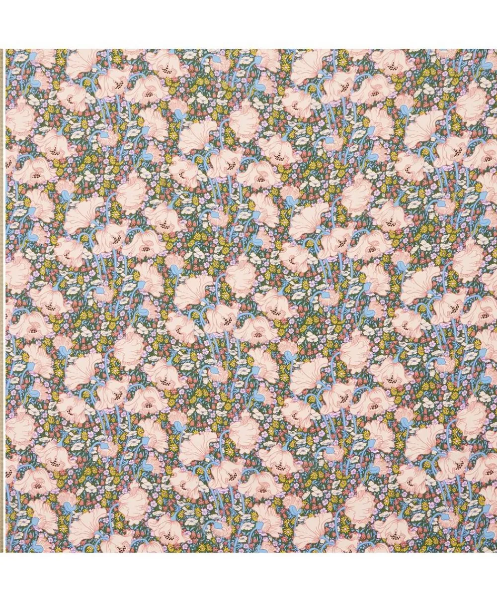 Liberty Fabrics Crepe De Chine^Clementina Poppy Crepe de Chine