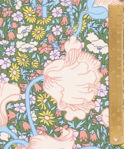 Liberty Fabrics Silk Satin^Clementina Poppy Silk Satin