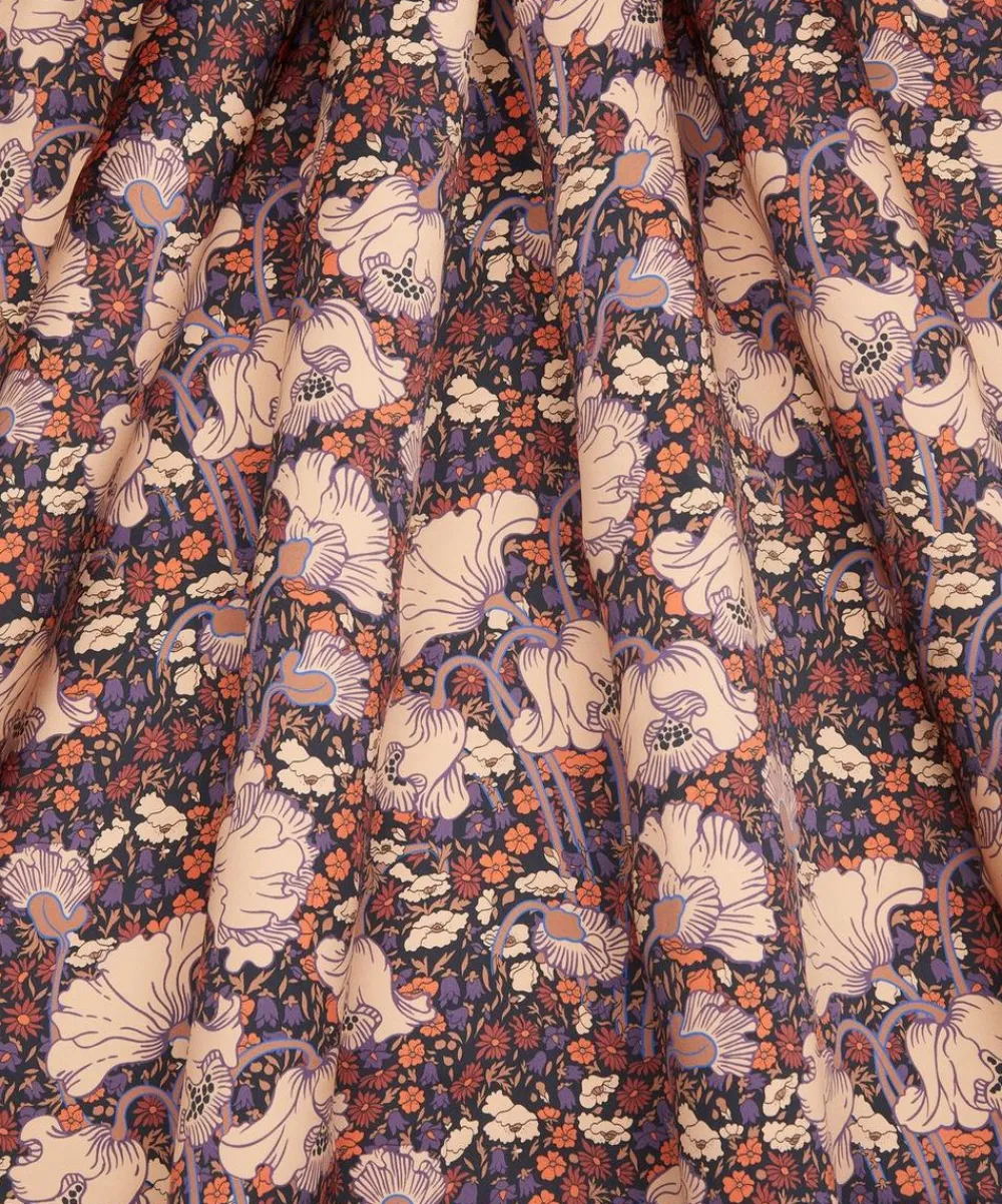 Liberty Fabrics Silk Satin^Clementina Poppy Silk Satin