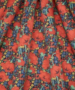 Liberty Fabrics Silk Satin^Clementina Poppy Silk Satin