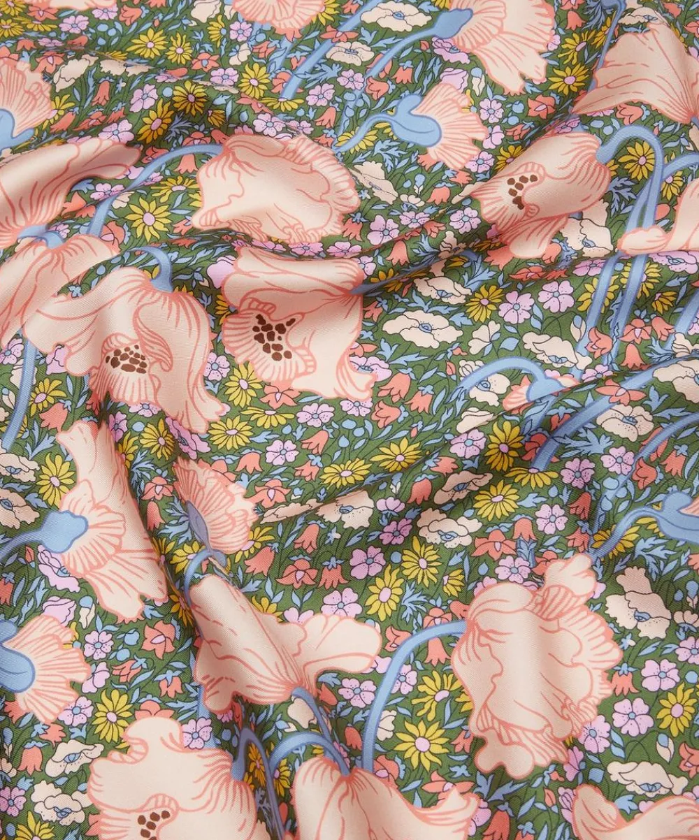 Liberty Fabrics Monument Twill^Clementina Poppy Silk Twill