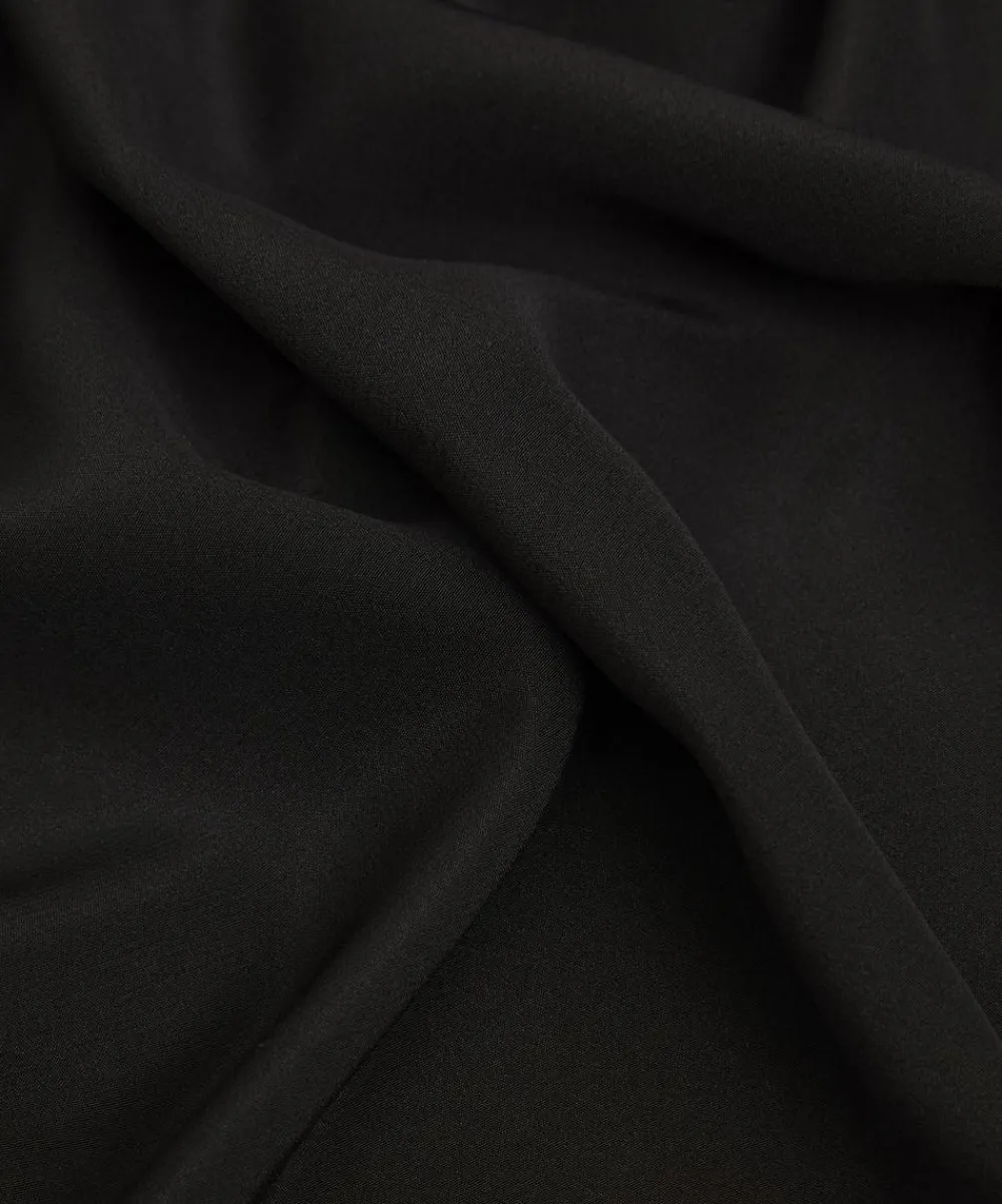 Liberty Fabrics Crepe De Chine|Classic Tana Lawn^Coal Plain Silk Crepe de Chine