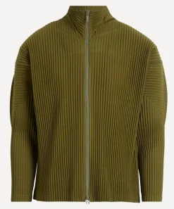 HOMME PLISSÉ ISSEY MIYAKE Coats & Jackets^COLOURS PLEATS Olive Khaki Pleated Jacket