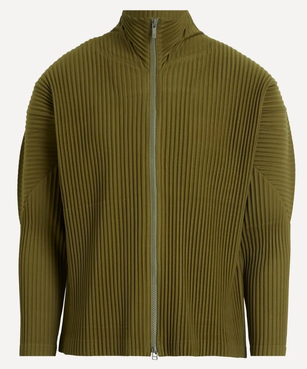 HOMME PLISSÉ ISSEY MIYAKE Coats & Jackets^COLOURS PLEATS Olive Khaki Pleated Jacket