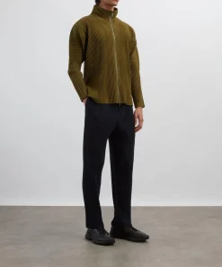 HOMME PLISSÉ ISSEY MIYAKE Coats & Jackets^COLOURS PLEATS Olive Khaki Pleated Jacket