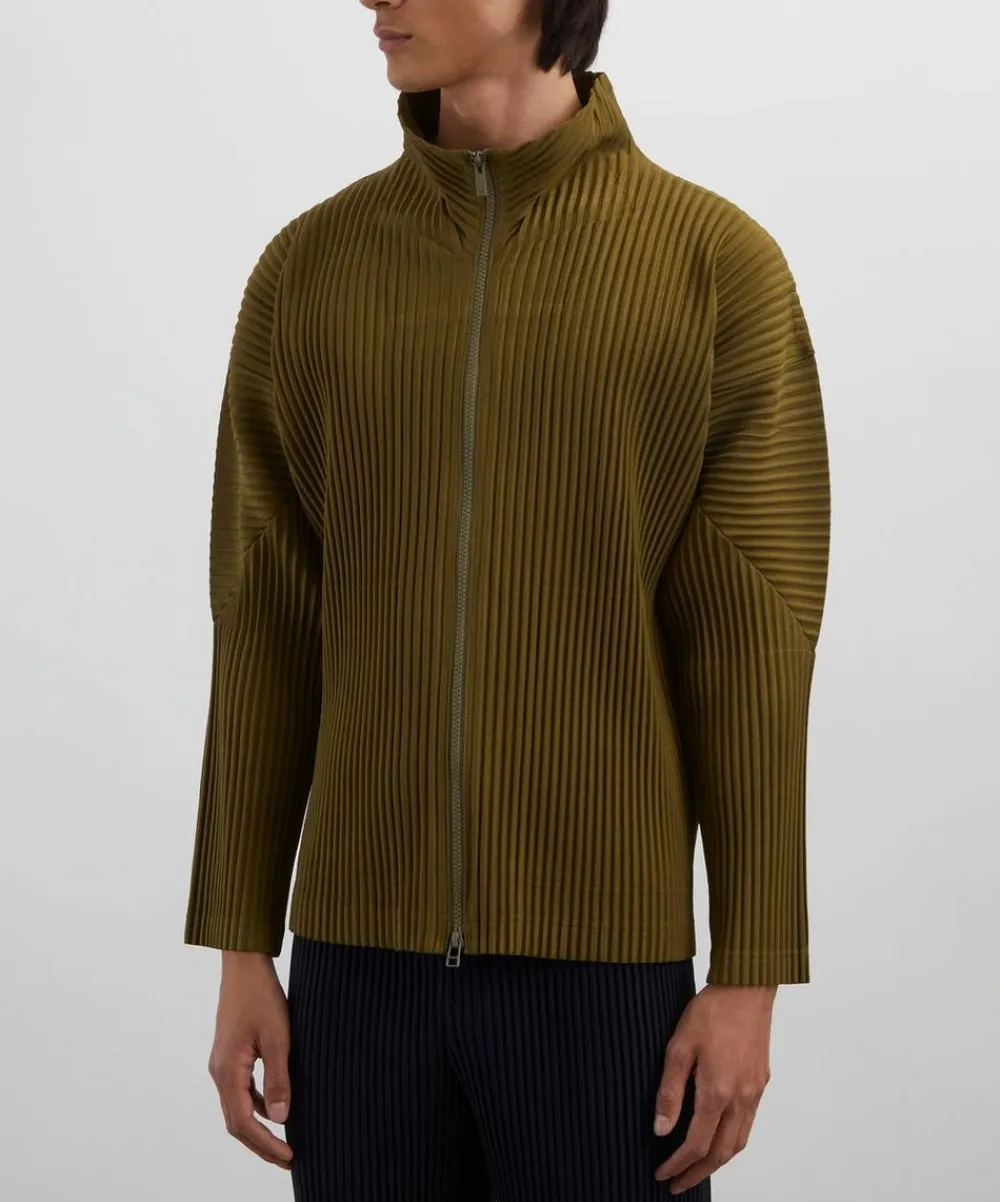 HOMME PLISSÉ ISSEY MIYAKE Coats & Jackets^COLOURS PLEATS Olive Khaki Pleated Jacket