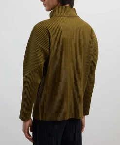 HOMME PLISSÉ ISSEY MIYAKE Coats & Jackets^COLOURS PLEATS Olive Khaki Pleated Jacket