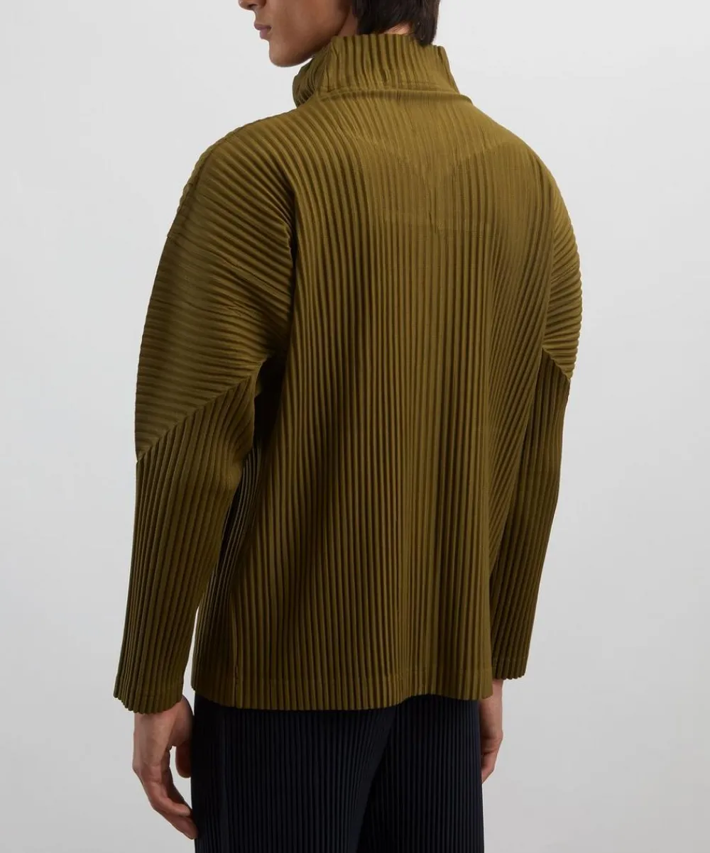 HOMME PLISSÉ ISSEY MIYAKE Coats & Jackets^COLOURS PLEATS Olive Khaki Pleated Jacket