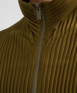 HOMME PLISSÉ ISSEY MIYAKE Coats & Jackets^COLOURS PLEATS Olive Khaki Pleated Jacket