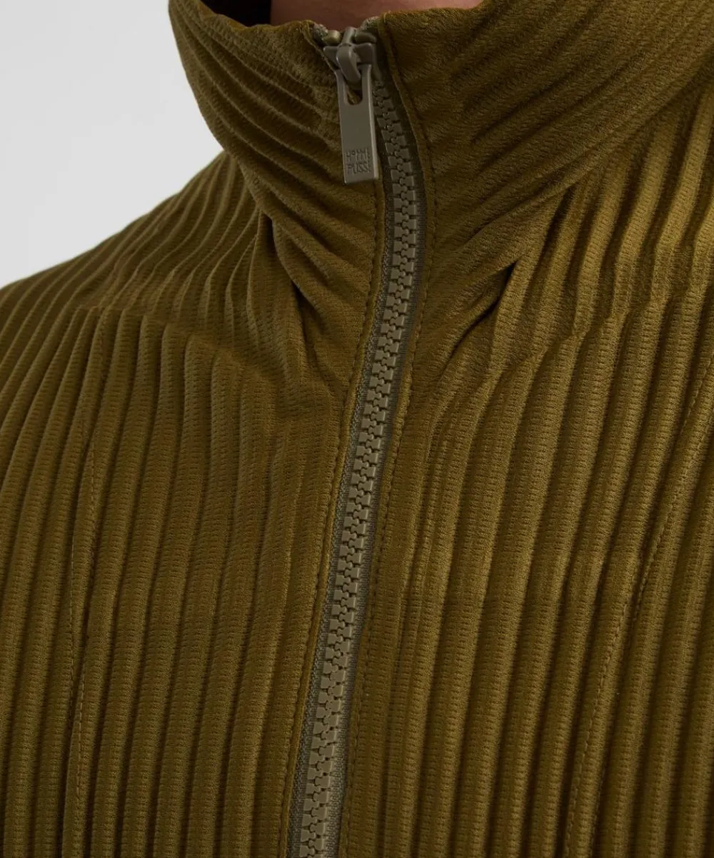 HOMME PLISSÉ ISSEY MIYAKE Coats & Jackets^COLOURS PLEATS Olive Khaki Pleated Jacket