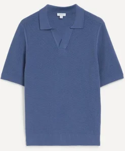 Sunspel Tops^Compact Mesh Knit Polo Shirt