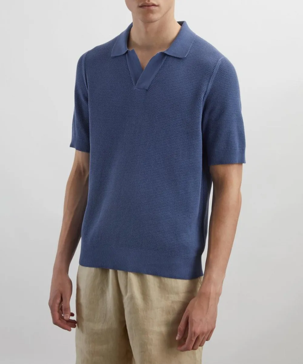 Sunspel Tops^Compact Mesh Knit Polo Shirt