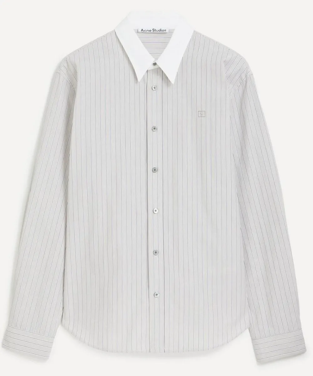 Acne Studios Shirts^Contrast Collar Button-Up Shirt