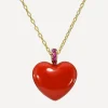 Rachel Quinn Necklaces|Necklaces^Coral Heart Dollop Pendant Necklace