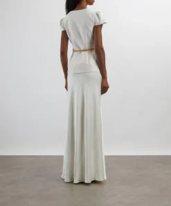 Self-Portrait Dresses^Cream Taffeta Chain Maxi Dress