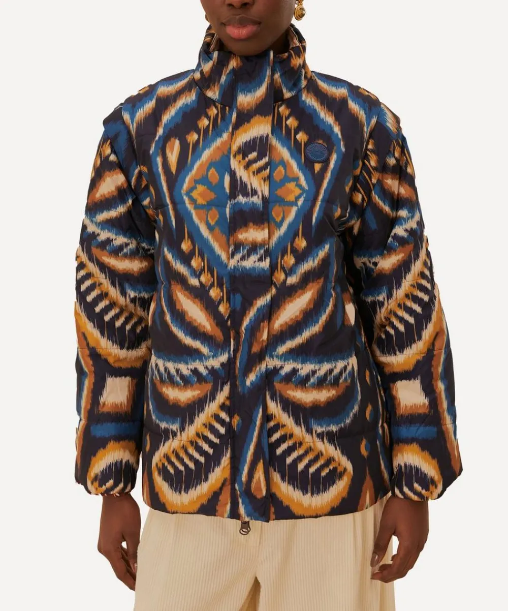 FARM Rio Coats & Jackets^Cream Toucans Scarf Reversible Puffer Jacket