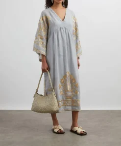 Kori Dresses^Crete Embroidered Ramie Kaftan