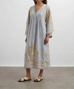 Kori Dresses^Crete Embroidered Ramie Kaftan