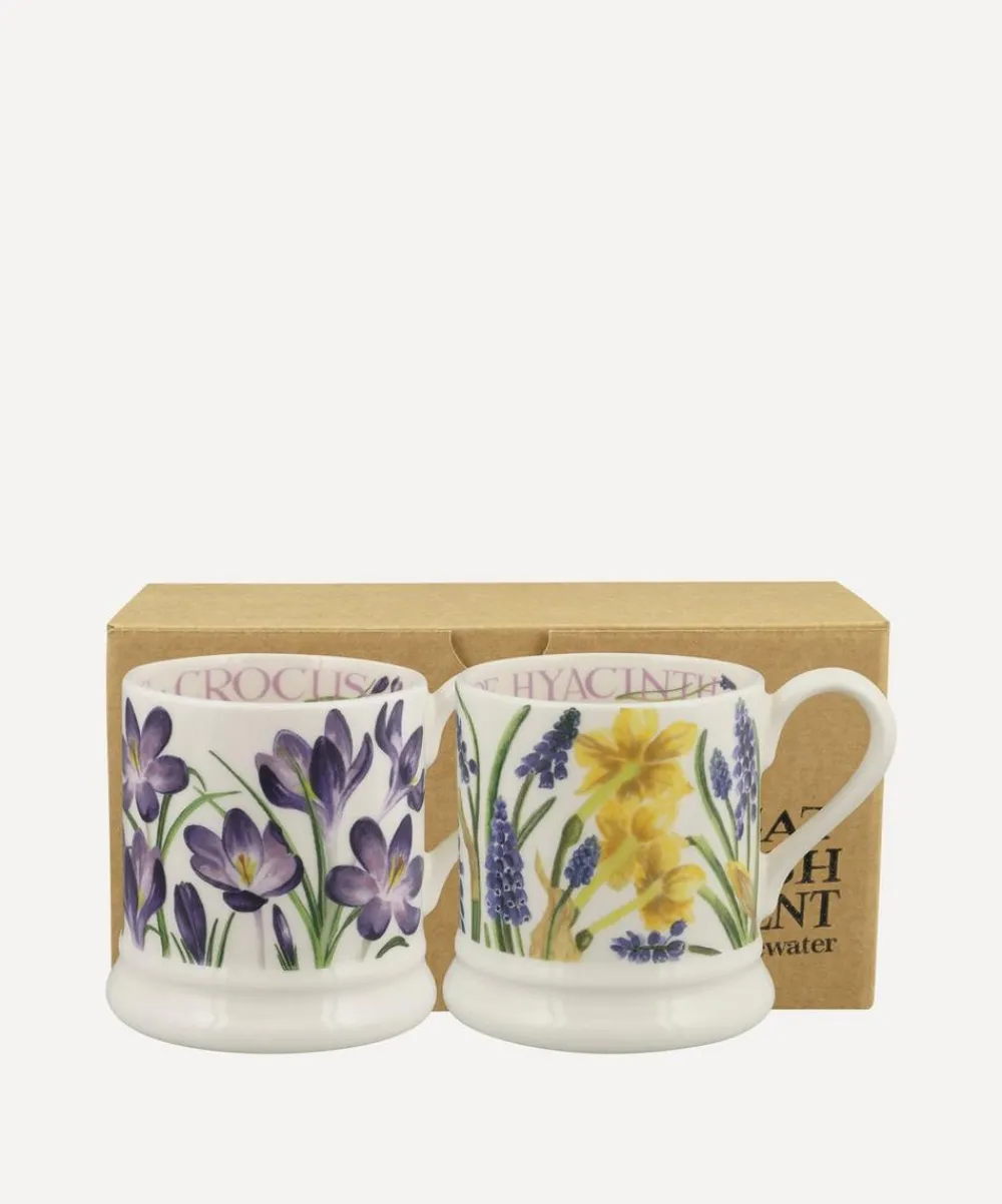 Emma Bridgewater Mugs^Crocus Tete-a-Tete and Grape Hyacinth Boxed Half-Pint Mugs