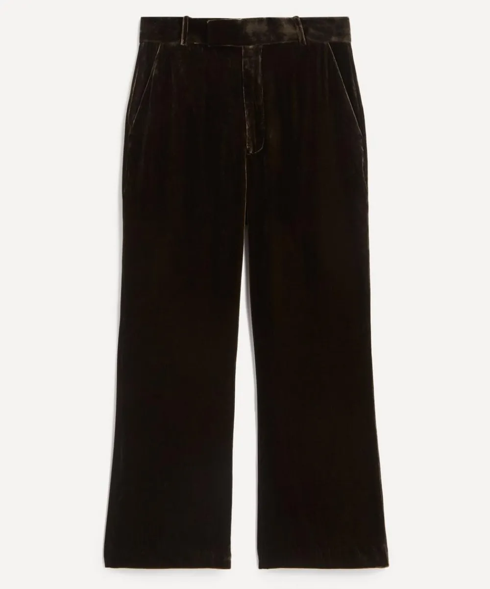 Frame Trousers & Shorts^Cropped Flare Velvet Trousers