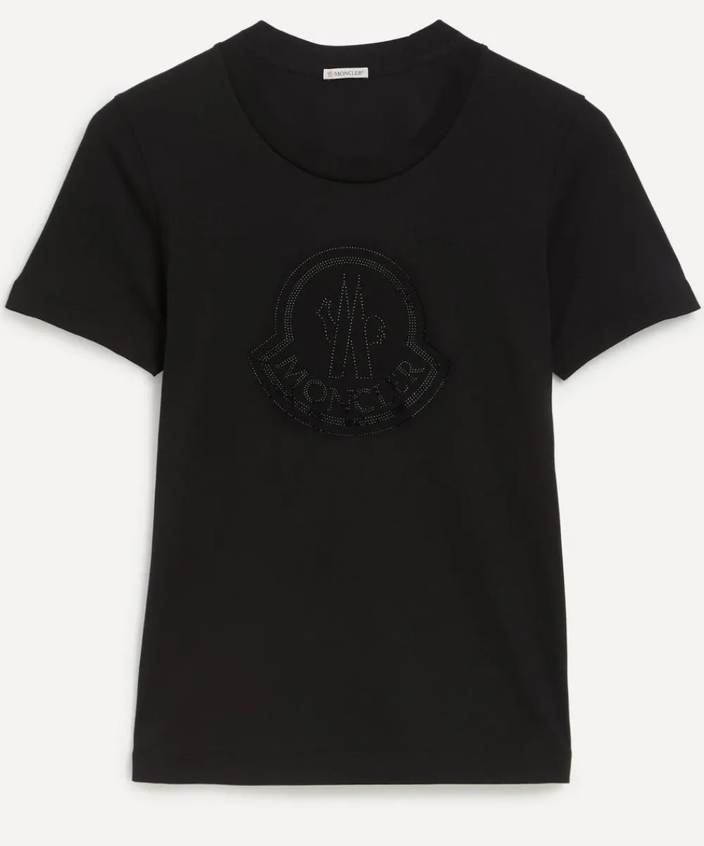 Moncler Tops^Crystal Logo Cotton T-Shirt
