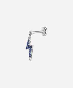 Maria Tash Earrings|Earrings^18ct Diamond and Sapphire Lightning Bolt Threaded Charm Earring