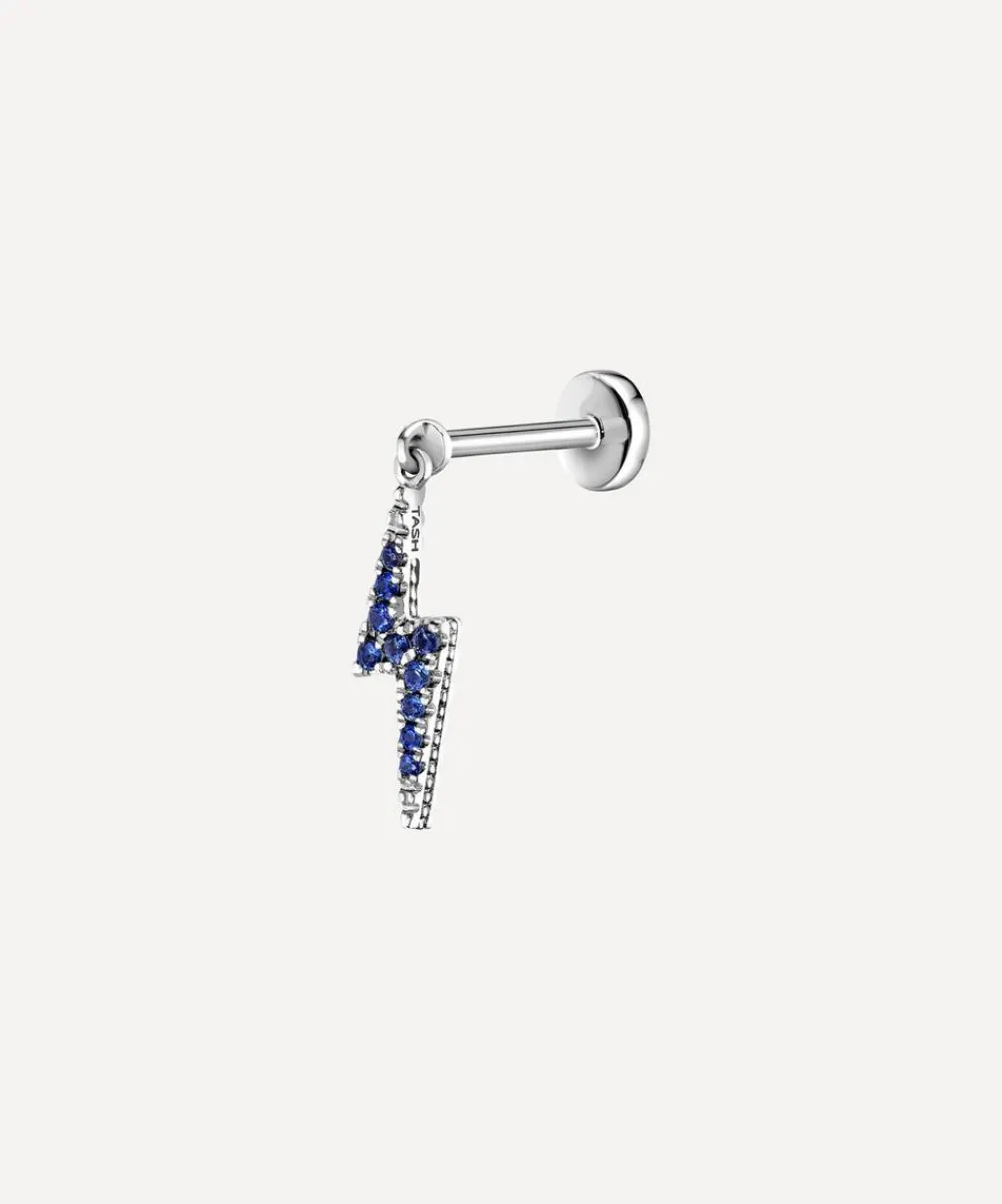 Maria Tash Earrings|Earrings^18ct Diamond and Sapphire Lightning Bolt Threaded Charm Earring