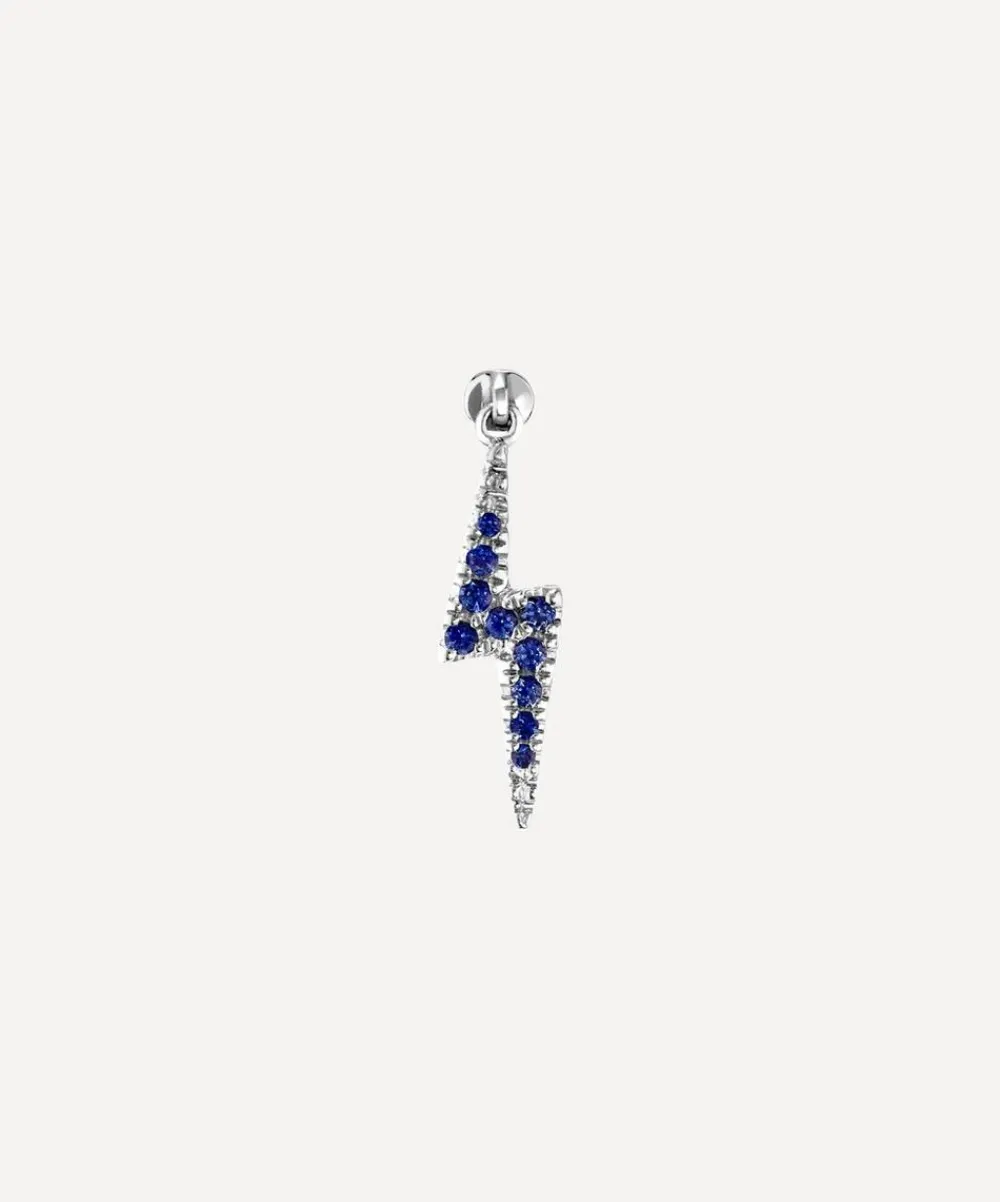Maria Tash Earrings|Earrings^18ct Diamond and Sapphire Lightning Bolt Threaded Charm Earring