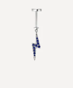 Maria Tash Earrings|Earrings^18ct Diamond and Sapphire Lightning Bolt Threaded Charm Earring
