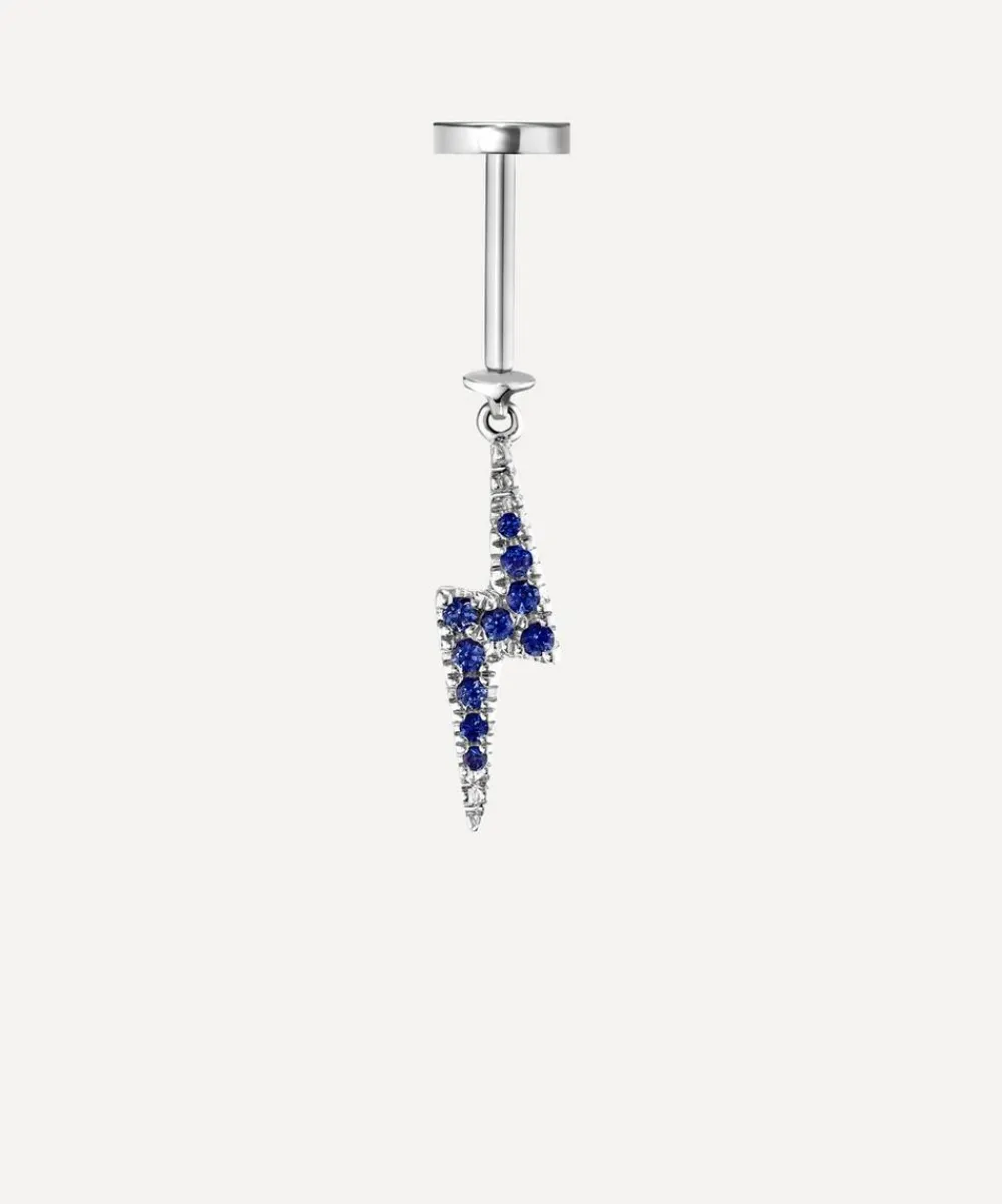 Maria Tash Earrings|Earrings^18ct Diamond and Sapphire Lightning Bolt Threaded Charm Earring