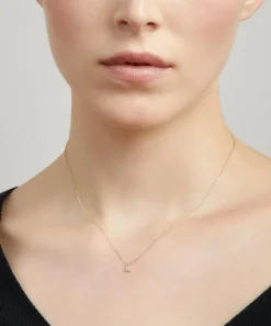 AURUM + GREY Necklaces^9ct Gold A Diamond Initial Pendant Necklace