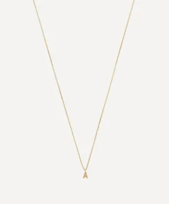 AURUM + GREY Necklaces^9ct Gold A Initial Pendant Necklace