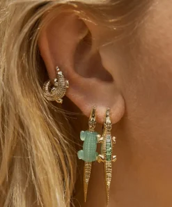 Bibi van der Velden Rings|Rings^18ct Gold Alligator Bite Drop Earring