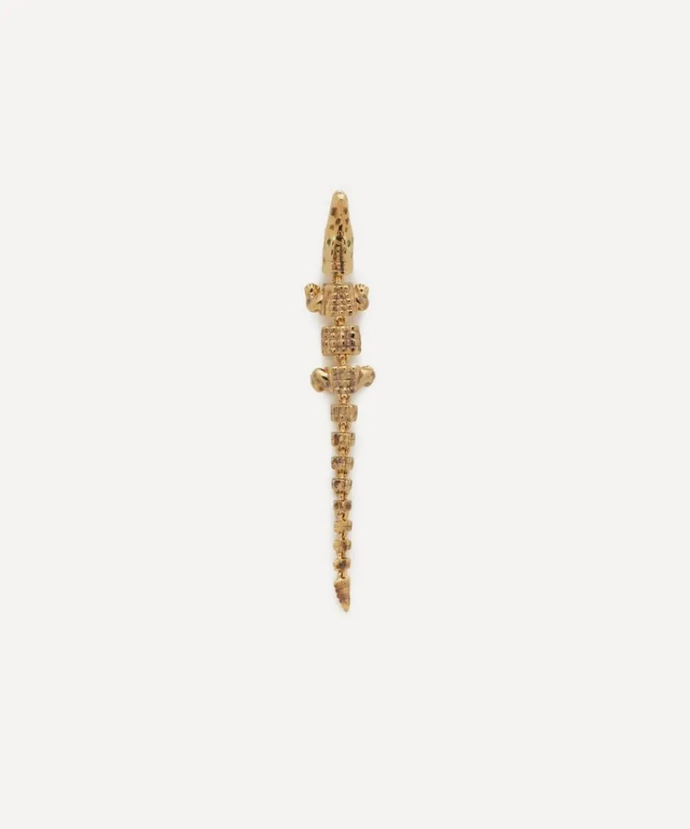Bibi van der Velden Earrings|Earrings^18ct Gold Alligator Vertebrae Bite Drop Earring