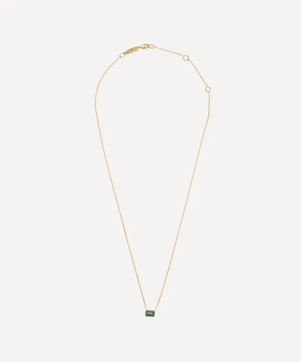 Suzanne Kalan Necklaces|Necklaces^14ct Gold Amalfi Emerald Cut Green Envy Topaz Pendant Necklace