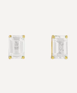 Suzanne Kalan Earrings|Earrings^14ct Gold Amalfi Emerald Cut White Topaz Stud Earrings