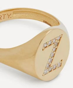 Liberty Rings|Rings^9ct Gold and Diamond Initial Signet Ring - Z