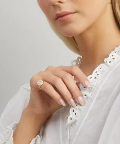 Liberty Rings|Rings^9ct Gold and Diamond Initial Signet Ring - M