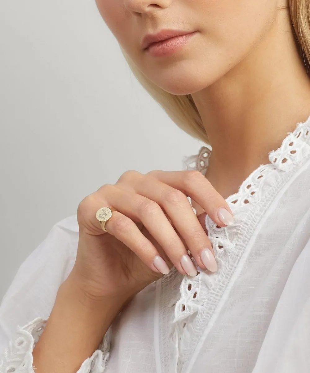 Liberty Rings|Rings^9ct Gold and Diamond Initial Signet Ring - M