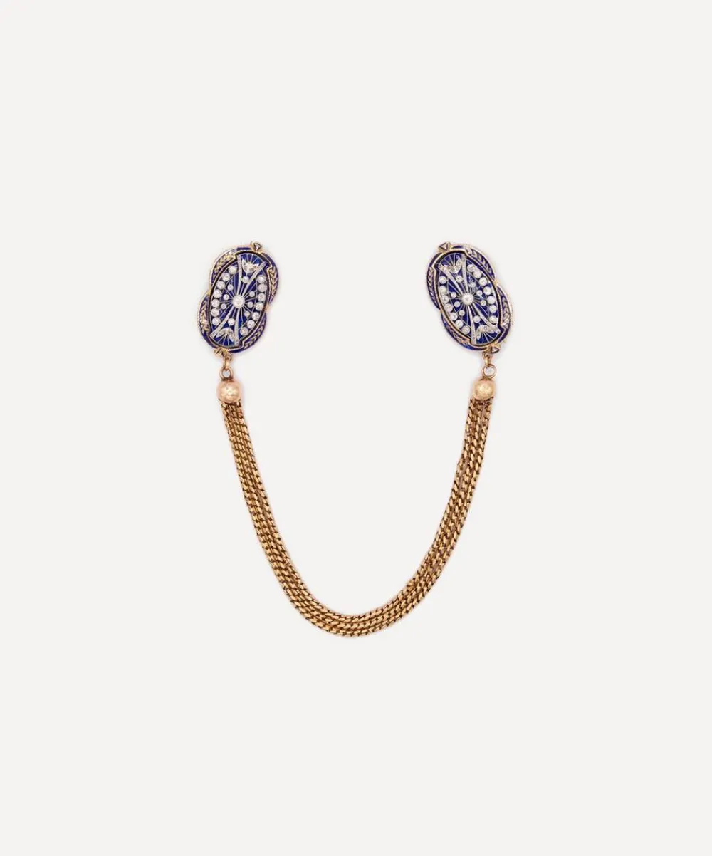 Kojis Charms & Pendants|Charms & Pendants^14ct Gold Antique Enamel and Diamond Cloak Brooches