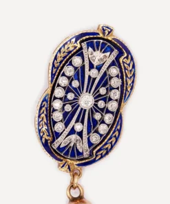 Kojis Charms & Pendants|Charms & Pendants^14ct Gold Antique Enamel and Diamond Cloak Brooches