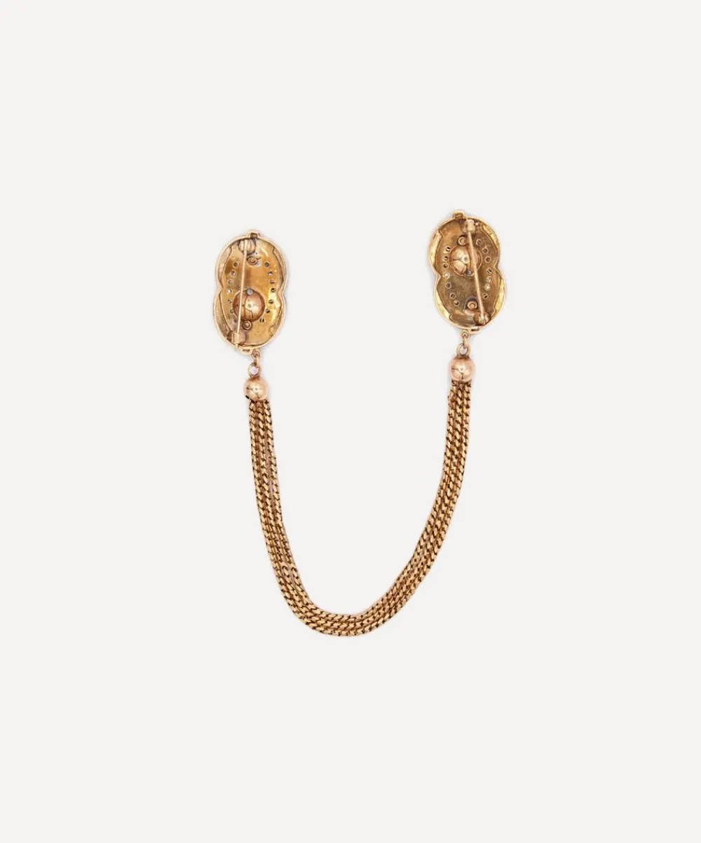 Kojis Charms & Pendants|Charms & Pendants^14ct Gold Antique Enamel and Diamond Cloak Brooches