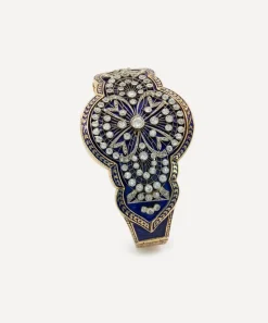 Kojis Bracelets|Bracelets^14ct Gold Antique Enamel and Diamond Bangle Bracelet