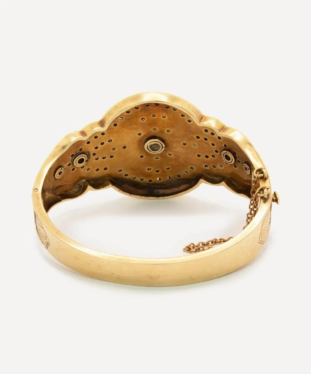 Kojis Bracelets|Bracelets^14ct Gold Antique Enamel and Diamond Bangle Bracelet