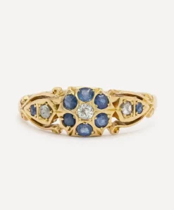 Kojis Rings|Rings^18ct Gold Antique Sapphire and Diamond Cluster Ring