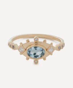 Celine Daoust Rings|Rings^14ct Gold Aquamarine and Diamonds Eye Ring