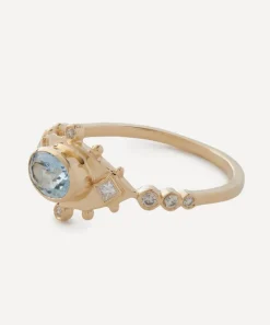 Celine Daoust Rings|Rings^14ct Gold Aquamarine and Diamonds Eye Ring